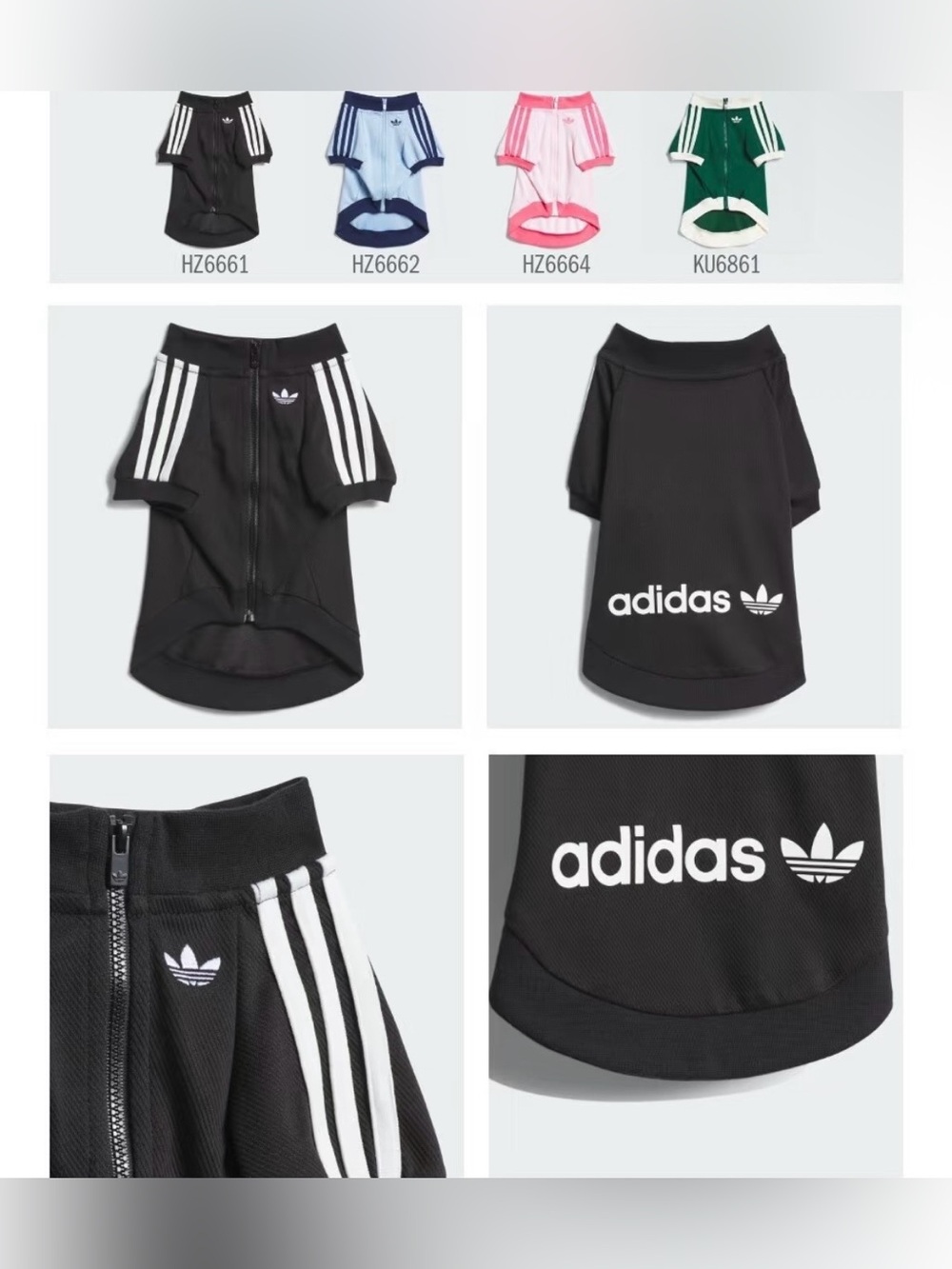 Adidas Originals Pet Tracksuit Zip-Up Jacket Dogs Cats Collection HZ6661 size M - Picture 6 of 6
